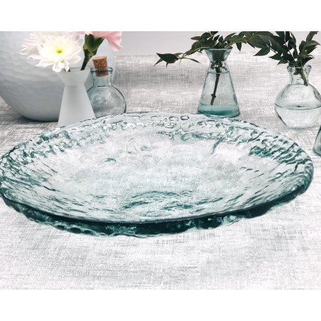 Plat Assiette Ice diam 310 mm en verre recyclé